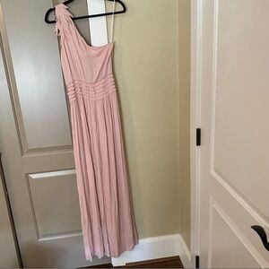 Halston Heritage Pink One Shoulder Dress S